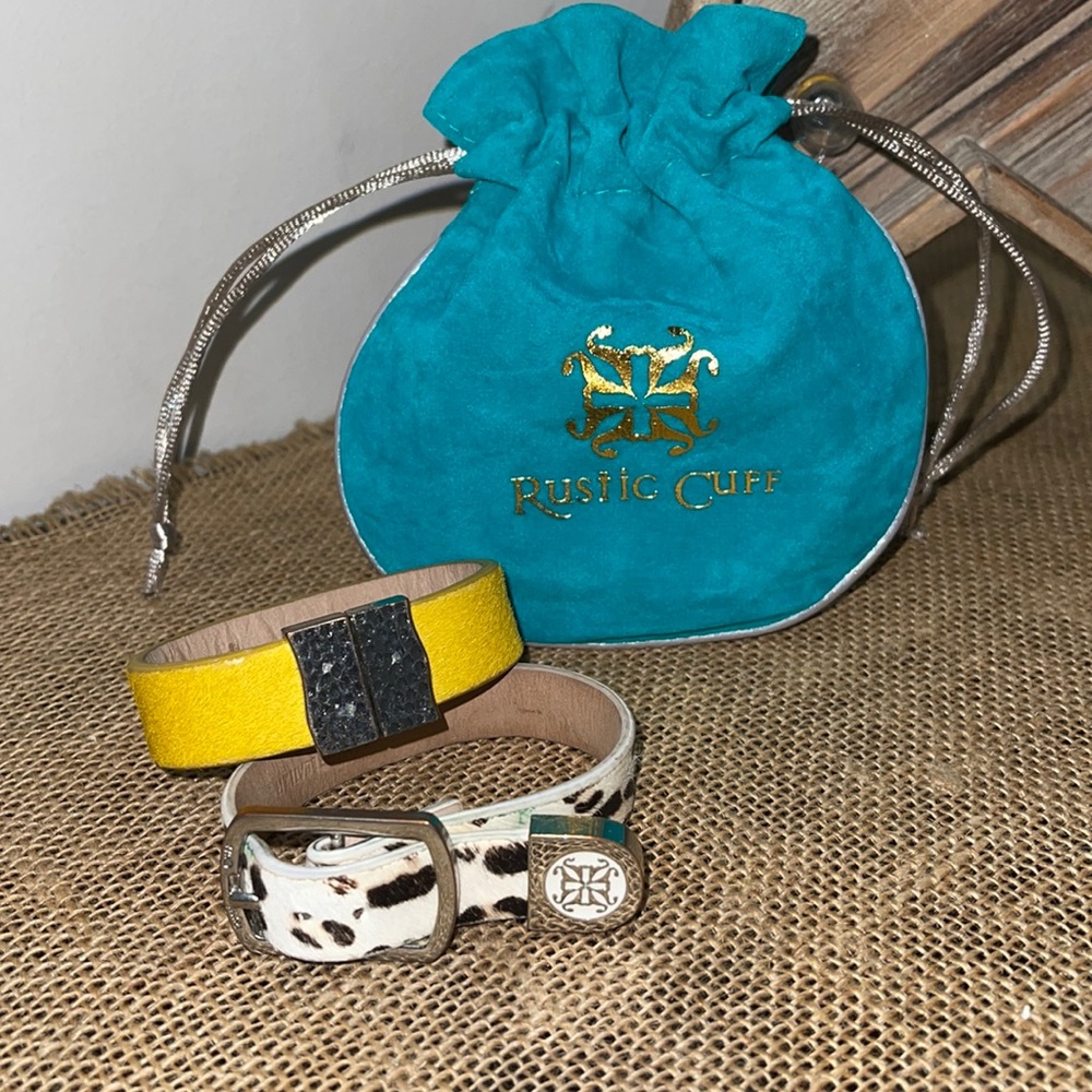 Rustic Cuff Kacy & Haley Calfskin Bracelet Set of 2